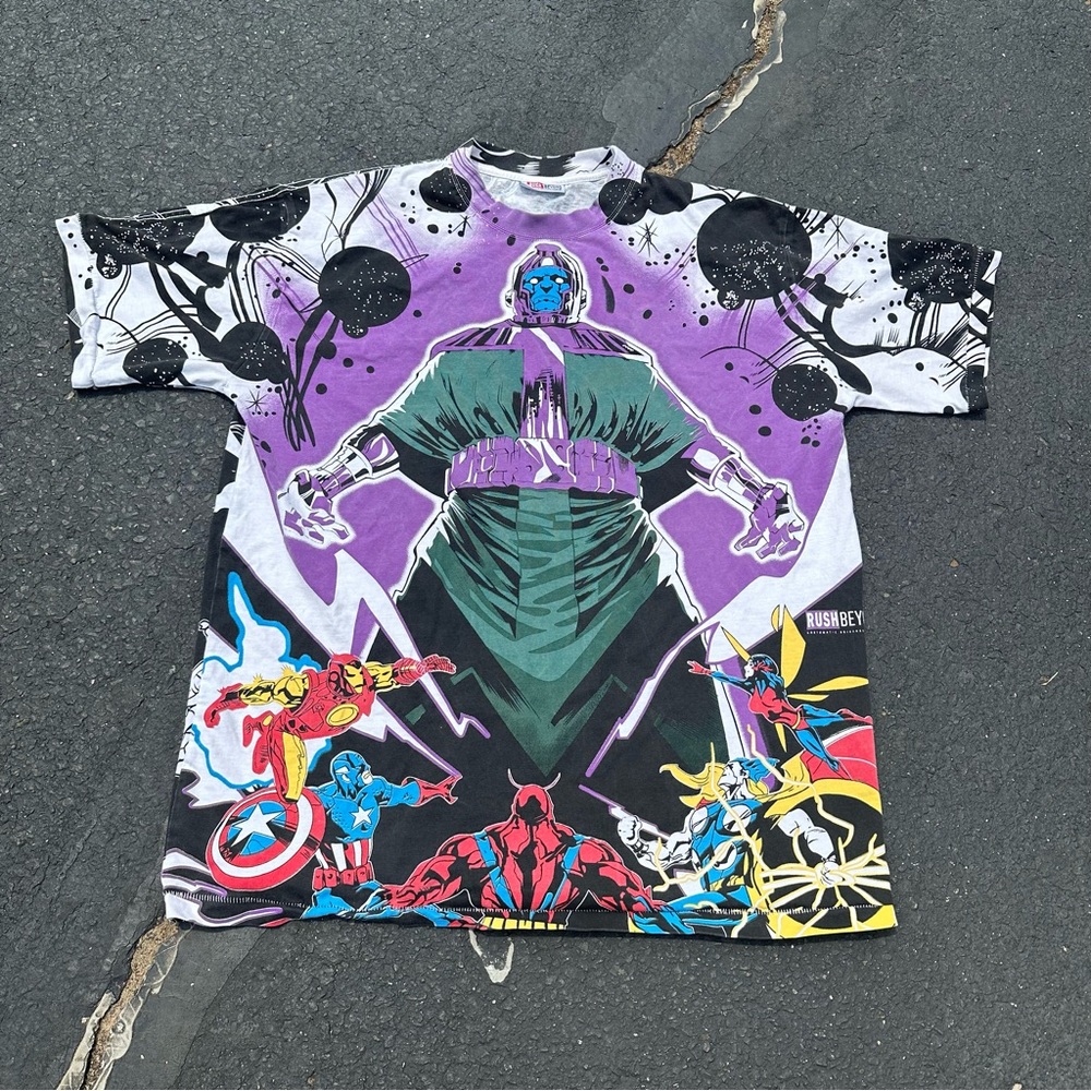 Vintage Rush X Beyond Marvel Kang The Conqueror AOP Shirt XL